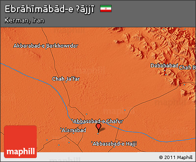Political 3D Map of Ebrāhīmābād-e Ḩājjī