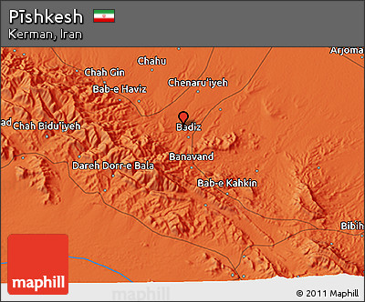 Political 3D Map of Pīshkesh