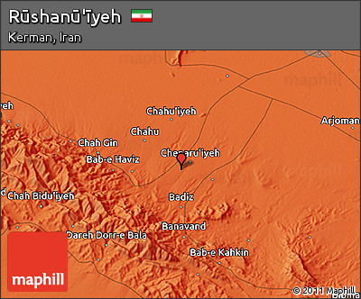Political 3D Map of Rūshanū'īyeh