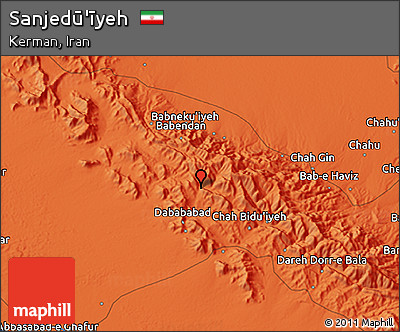 Political 3D Map of Sanjedū'īyeh