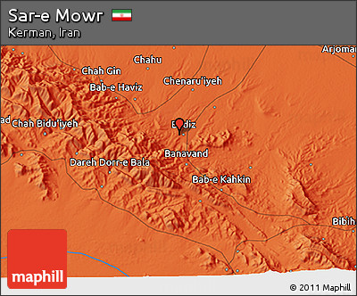 Political 3D Map of Sar-e Mowr