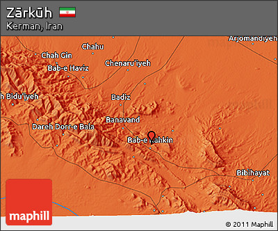 Political 3D Map of Zārkūh