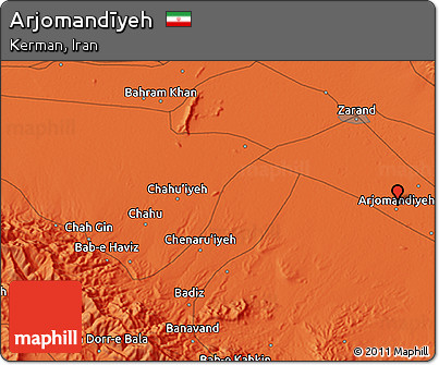 Political 3D Map of Arjomandīyeh