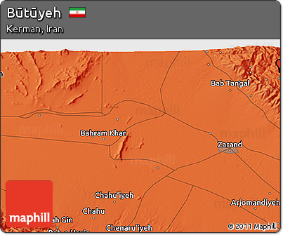 Political 3D Map of Būtūyeh