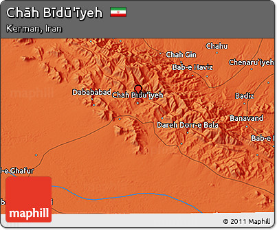 Political 3D Map of Chāh Bīdū'īyeh