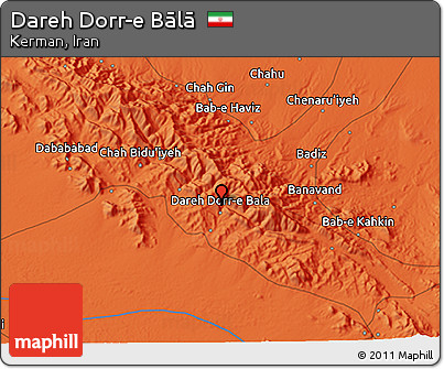 Political 3D Map of Dareh Dorr-e Bālā