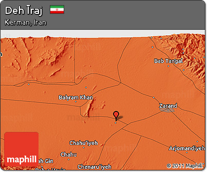 Political 3D Map of Deh Īraj