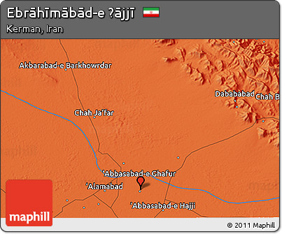 Political 3D Map of Ebrāhīmābād-e Ḩājjī