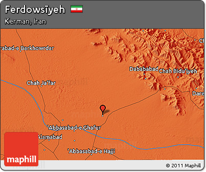Political 3D Map of Ferdowsīyeh