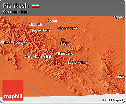 Political 3D Map of Pīshkesh