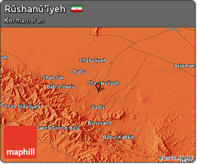 Political 3D Map of Rūshanū'īyeh