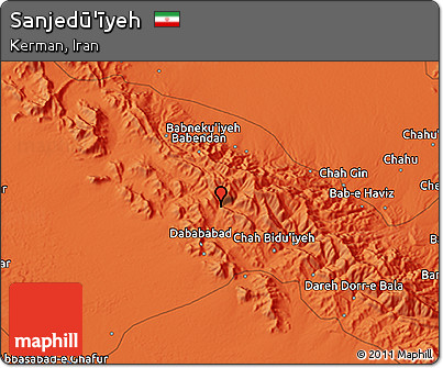 Political 3D Map of Sanjedū'īyeh