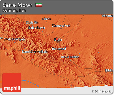 Political 3D Map of Sar-e Mowr