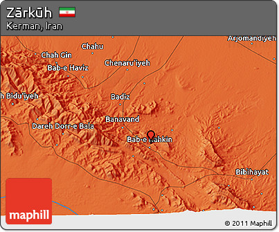 Political 3D Map of Zārkūh