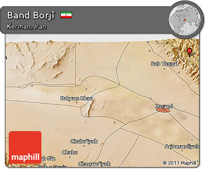 Satellite 3D Map of Band Borjī
