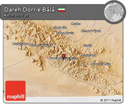 Satellite 3D Map of Dareh Dorr-e Bālā