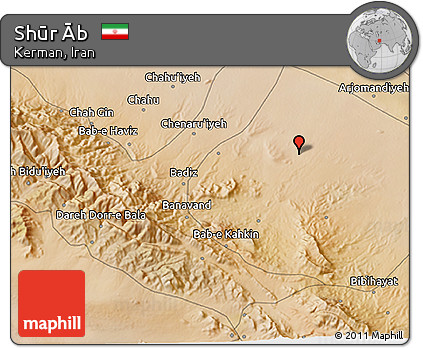 Satellite 3D Map of Shūr Āb
