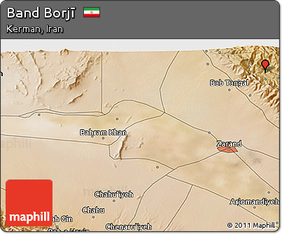 Satellite 3D Map of Band Borjī