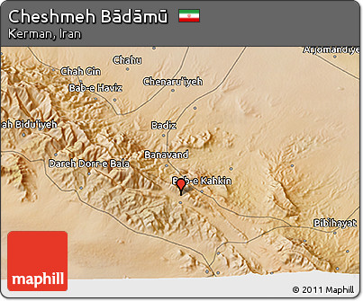 Satellite 3D Map of Cheshmeh Bādāmū