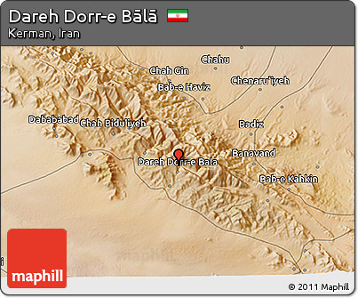 Satellite 3D Map of Dareh Dorr-e Bālā