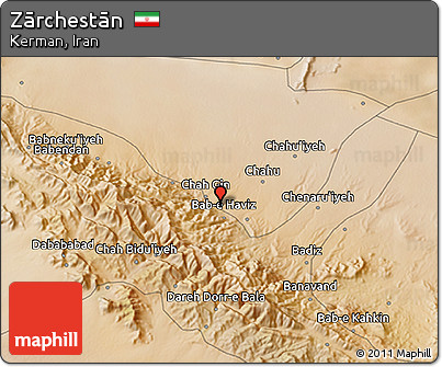 Satellite 3D Map of Zārchestān