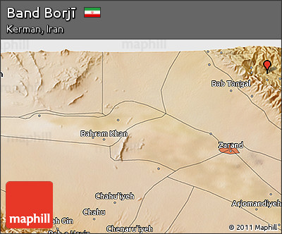Satellite 3D Map of Band Borjī