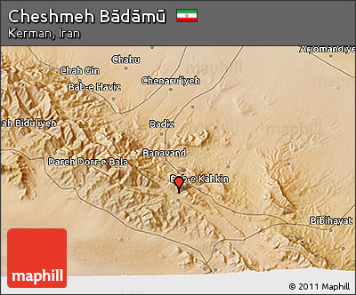 Satellite 3D Map of Cheshmeh Bādāmū