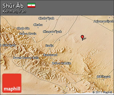 Satellite 3D Map of Shūr Āb