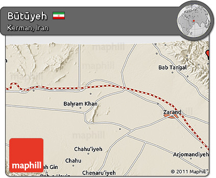 Shaded Relief 3D Map of Būtūyeh