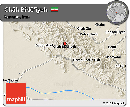 Shaded Relief 3D Map of Chāh Bīdū'īyeh
