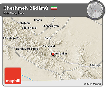 Shaded Relief 3D Map of Cheshmeh Bādāmū