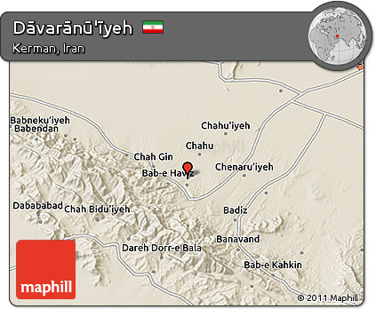 Shaded Relief 3D Map of Dāvarānū'īyeh
