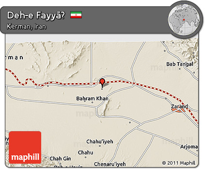 Shaded Relief 3D Map of Deh-e Fayyāẕ