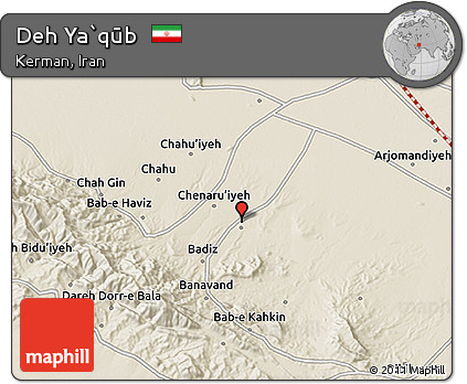 Shaded Relief 3D Map of Deh Ya`qūb