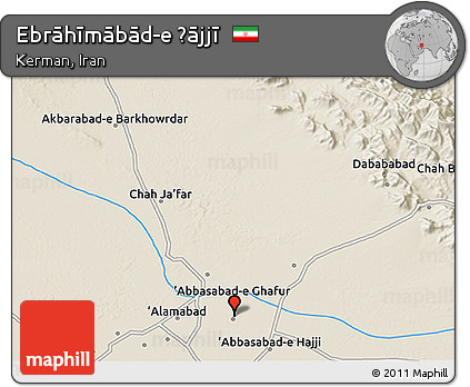 Shaded Relief 3D Map of Ebrāhīmābād-e Ḩājjī