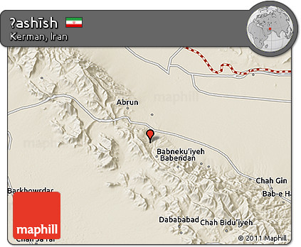Shaded Relief 3D Map of Ḩashīsh