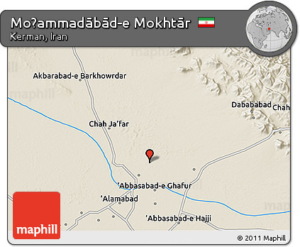 Shaded Relief 3D Map of Moḩammadābād-e Mokhtār