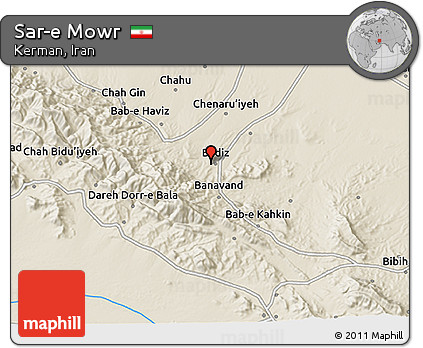 Shaded Relief 3D Map of Sar-e Mowr