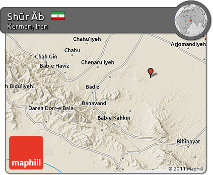 Shaded Relief 3D Map of Shūr Āb
