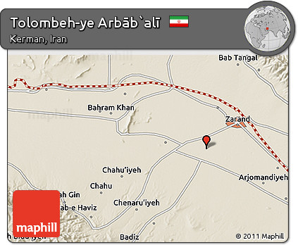 Shaded Relief 3D Map of Tolombeh-ye Arbāb`alī