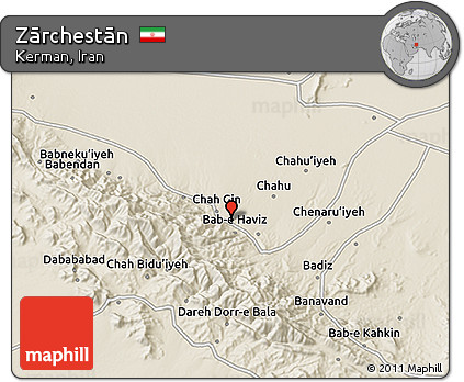 Shaded Relief 3D Map of Zārchestān