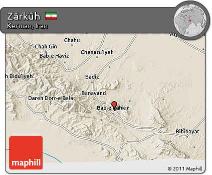 Shaded Relief 3D Map of Zārkūh
