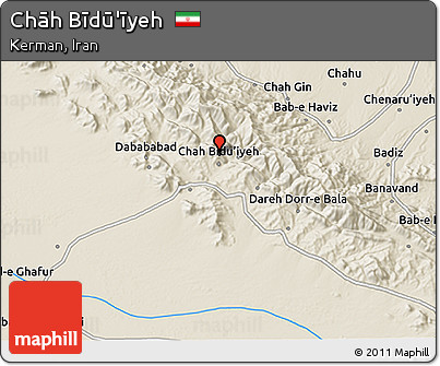 Shaded Relief 3D Map of Chāh Bīdū'īyeh