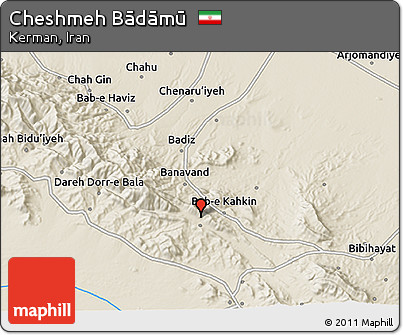 Shaded Relief 3D Map of Cheshmeh Bādāmū