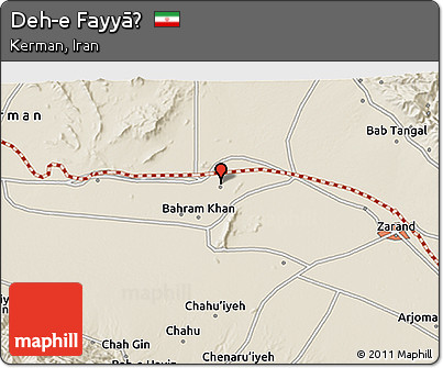 Shaded Relief 3D Map of Deh-e Fayyāẕ