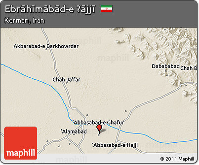 Shaded Relief 3D Map of Ebrāhīmābād-e Ḩājjī