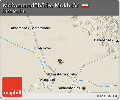 Shaded Relief 3D Map of Moḩammadābād-e Mokhtār