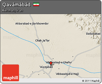 Shaded Relief 3D Map of Qavāmābād