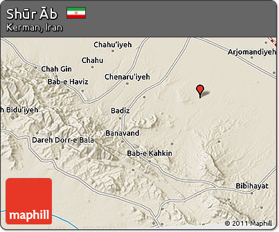 Shaded Relief 3D Map of Shūr Āb