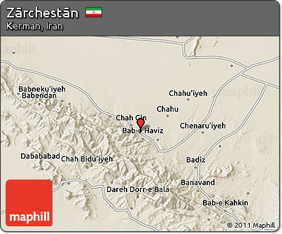 Shaded Relief 3D Map of Zārchestān